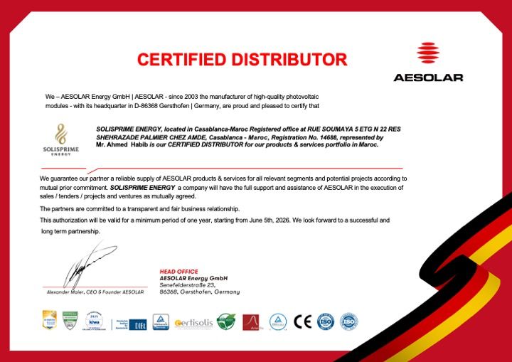 AE SOLAR — Certified Distributor